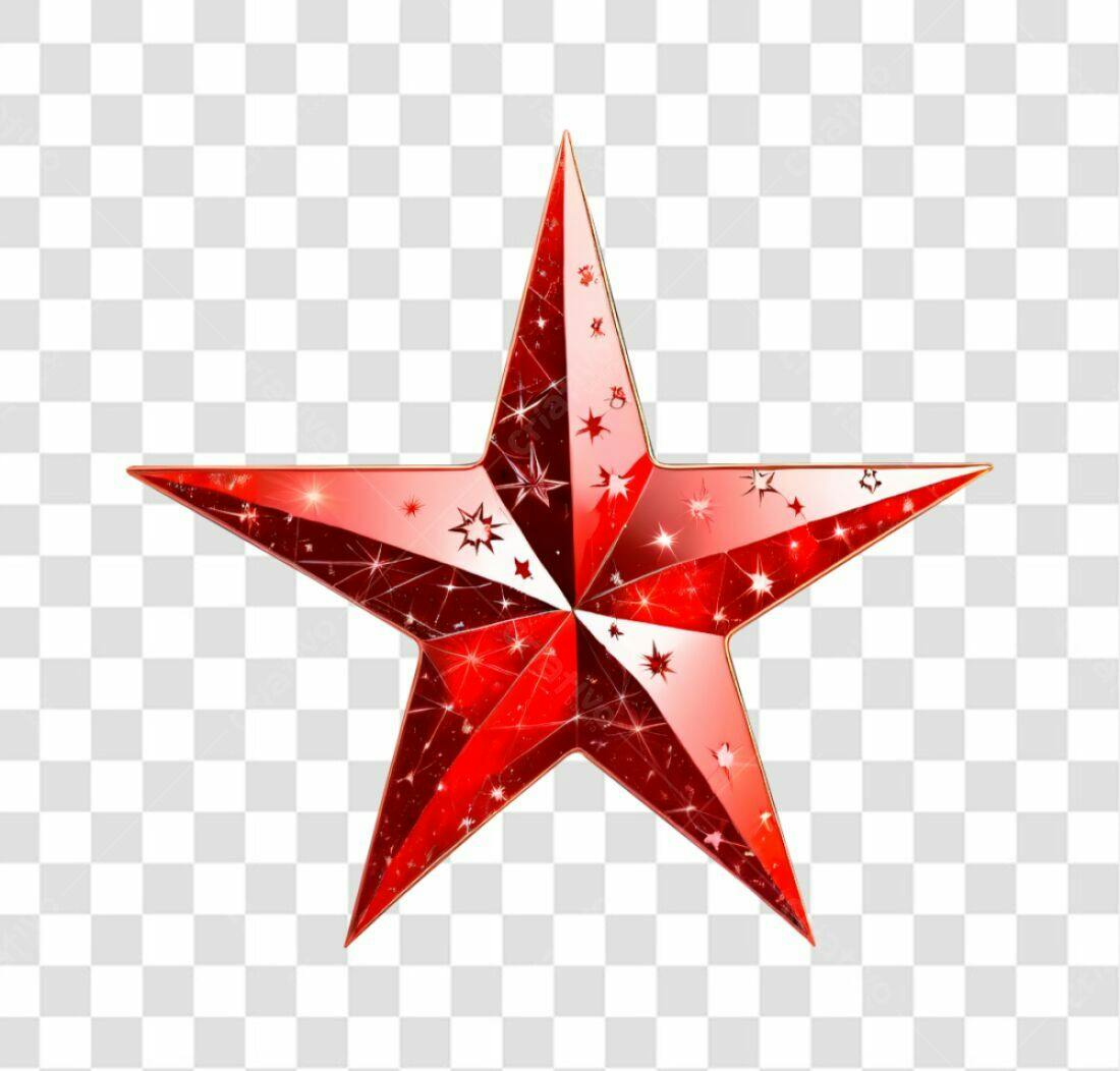 Icone Natal Estrela Vermelha PNG com fundo transparente