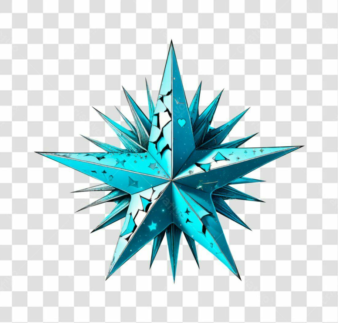 Icone Estrela Azul Natal PNG com fundo transparente