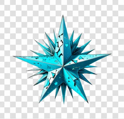Estrela, Natal, Decoração, Símbolo, Forma, Ícone, Ilustração, Brilhante, Prêmio, Objeto, 3D, gelo