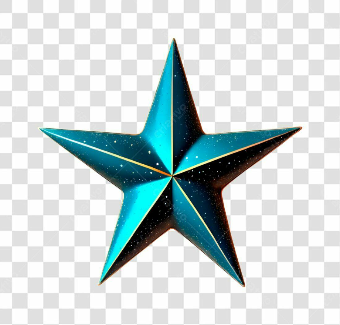 Icone Estrela Azul para Natal PNG com fundo transparente
