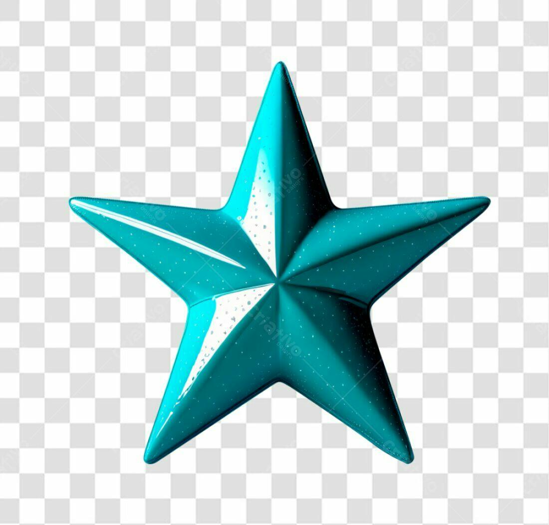 Icone Estrela Azul PNG com fundo transparente