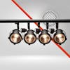 Suspended bar with light bulbs for event, show spotlights