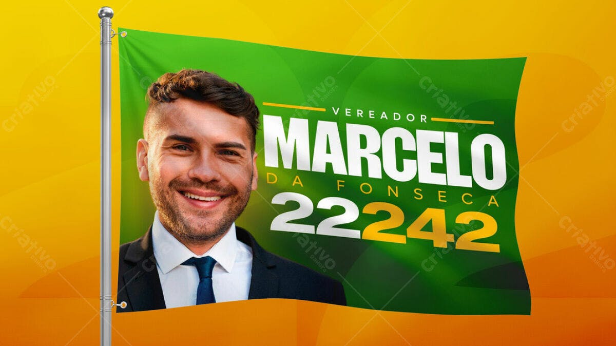 Bandeira de Campanha Política PSD Editável
