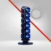 Blue tower with reflectors for event, lights, led light.