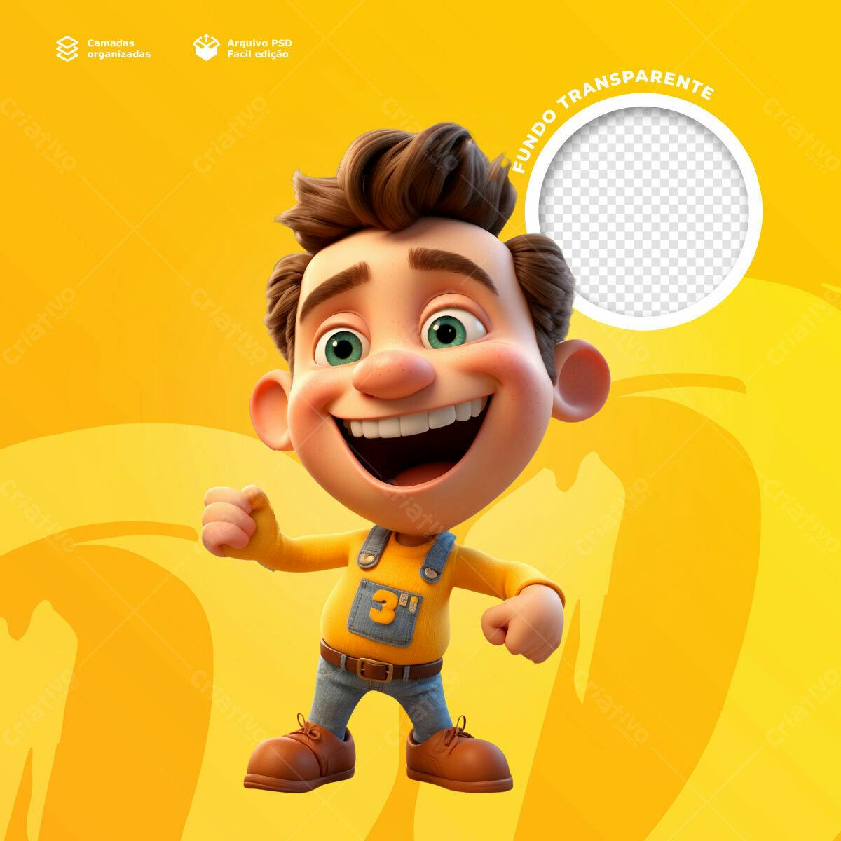 PSD Personagem Infantil para Redes Sociais Editável