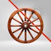 Wooden cart wheel, old west wagon