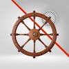 Boat steering wheel, ship rudder, 3d wood, for summer