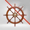 Boat steering wheel, ship rudder, sailor, beach, wood