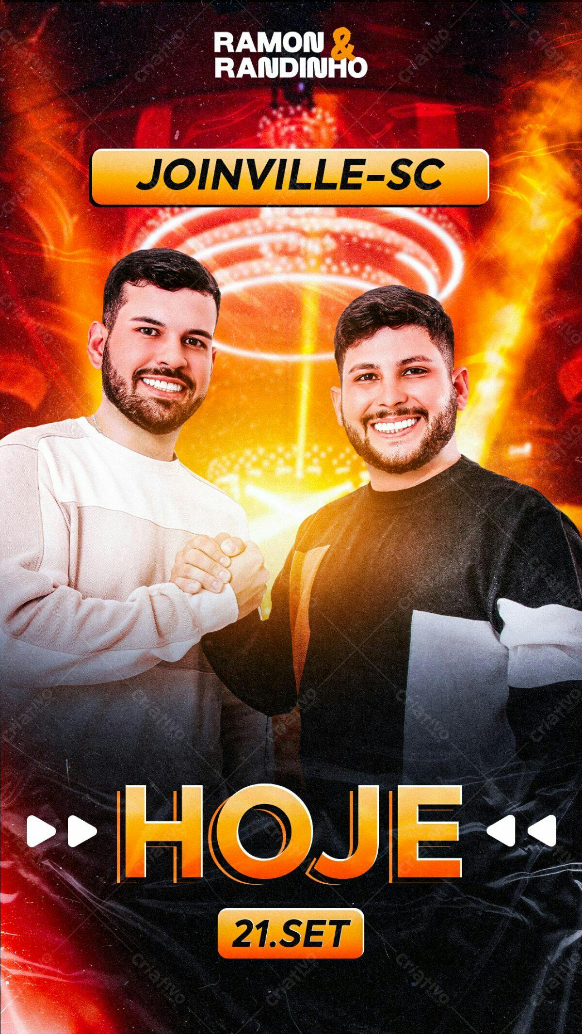 Flyer para Show Ramon & Randinho em Joinville PSD Editável