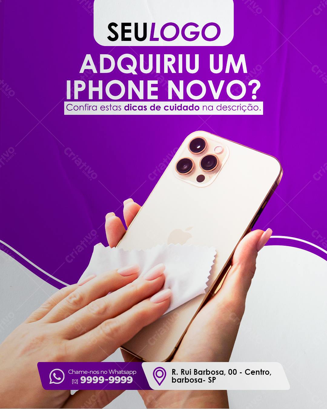 Post para Redes Sociais iPhone Novo PSD Editável