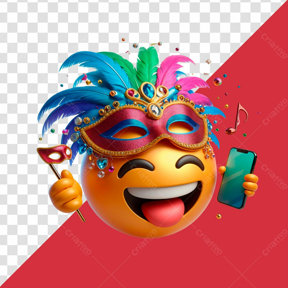 Emoji Carnaval PSD Editável