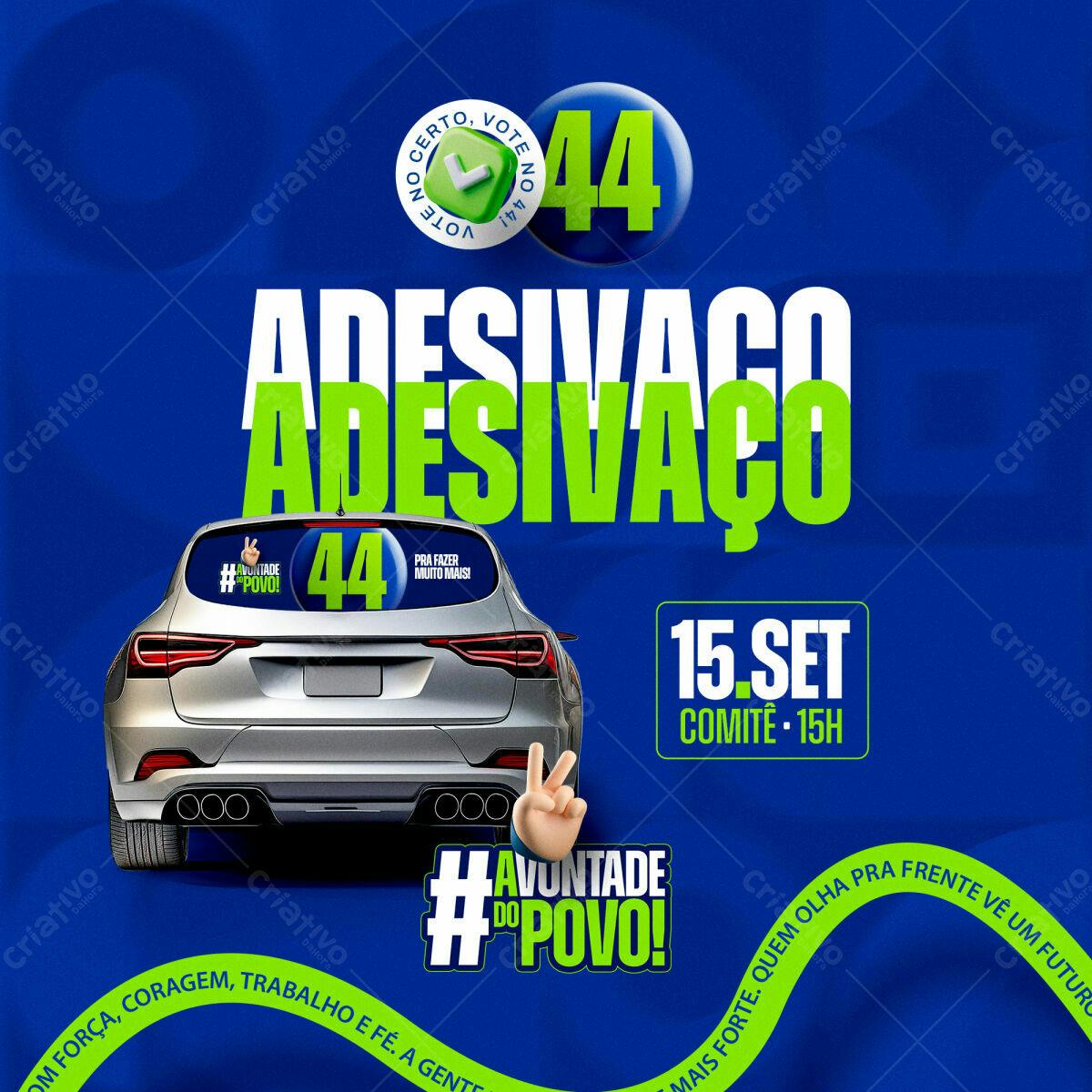 Adesivo de Carro para Campanha Política PSD Editável