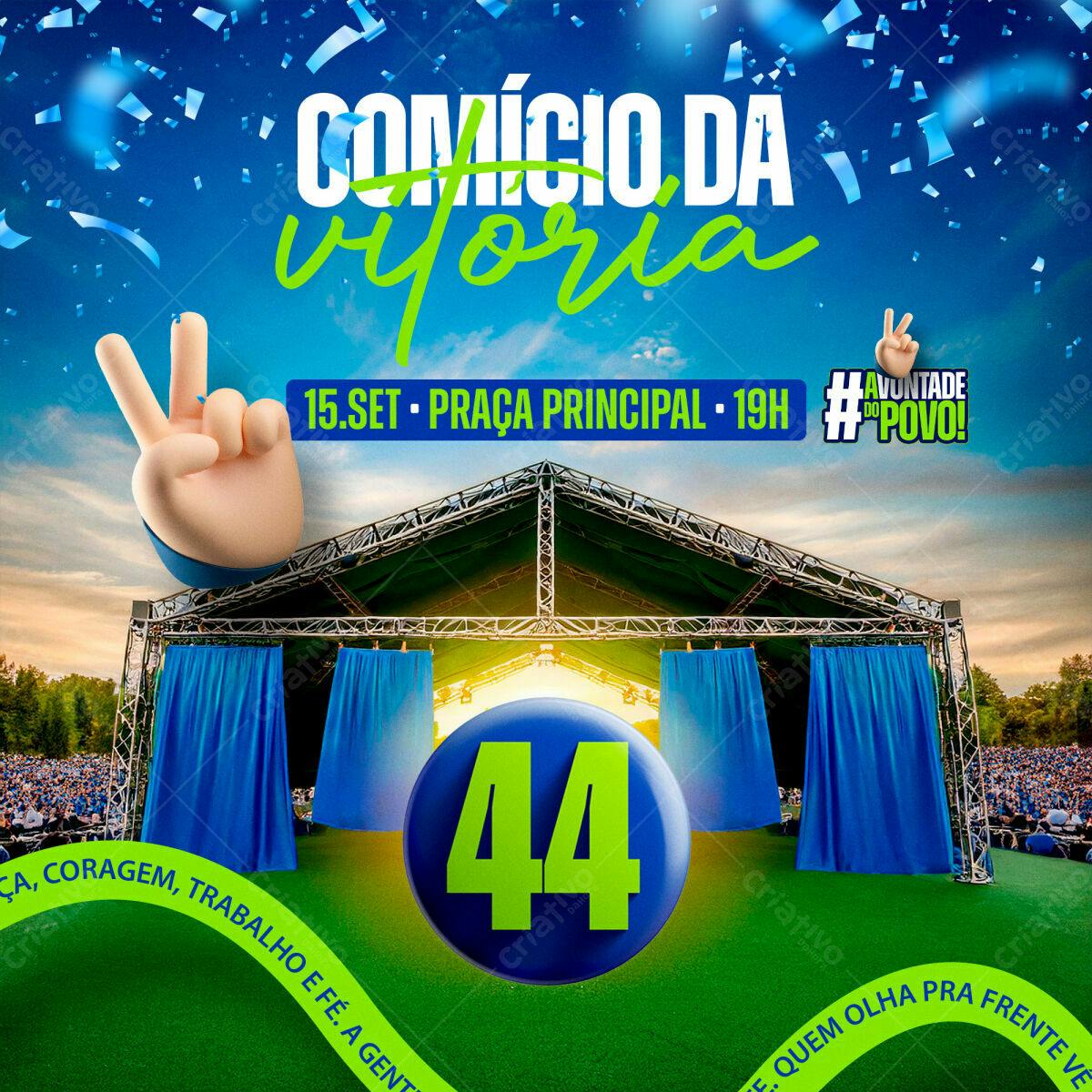 Flyer Comício da Vitória PSD Editável