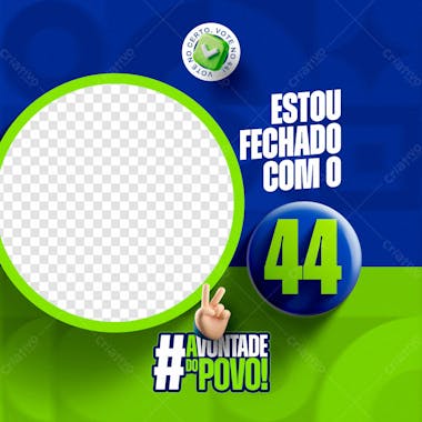 Social media pack político partido 44 estou fechado