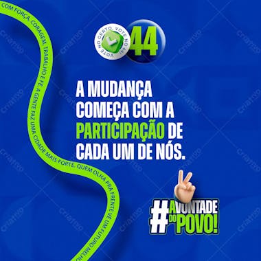 Social media pack político partido 44 mudança