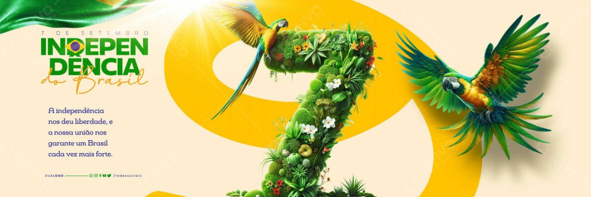 Banner 7 de Setembro Independência do Brasil PSD Editável
