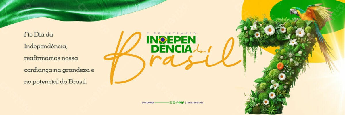 Banner 7 de Setembro Independência do Brasil PSD Editável