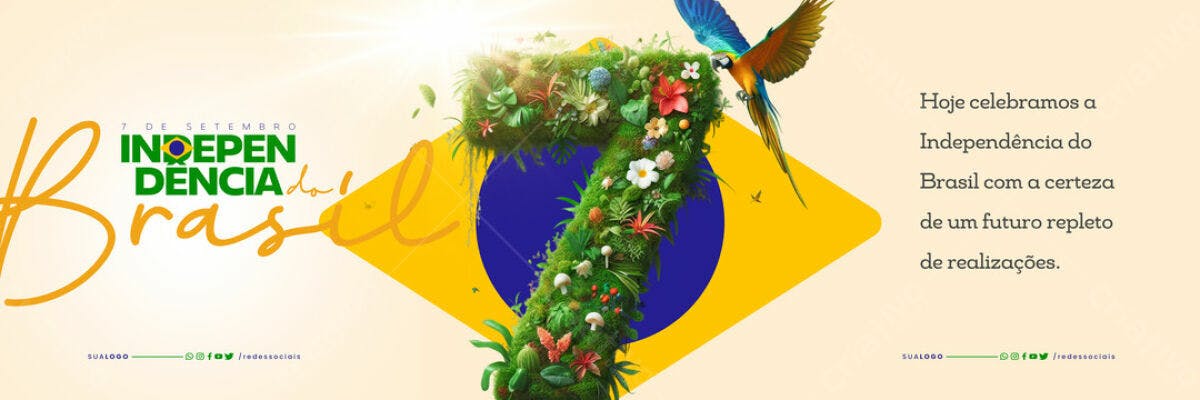 Banner 7 de Setembro Independência do Brasil PSD Editável