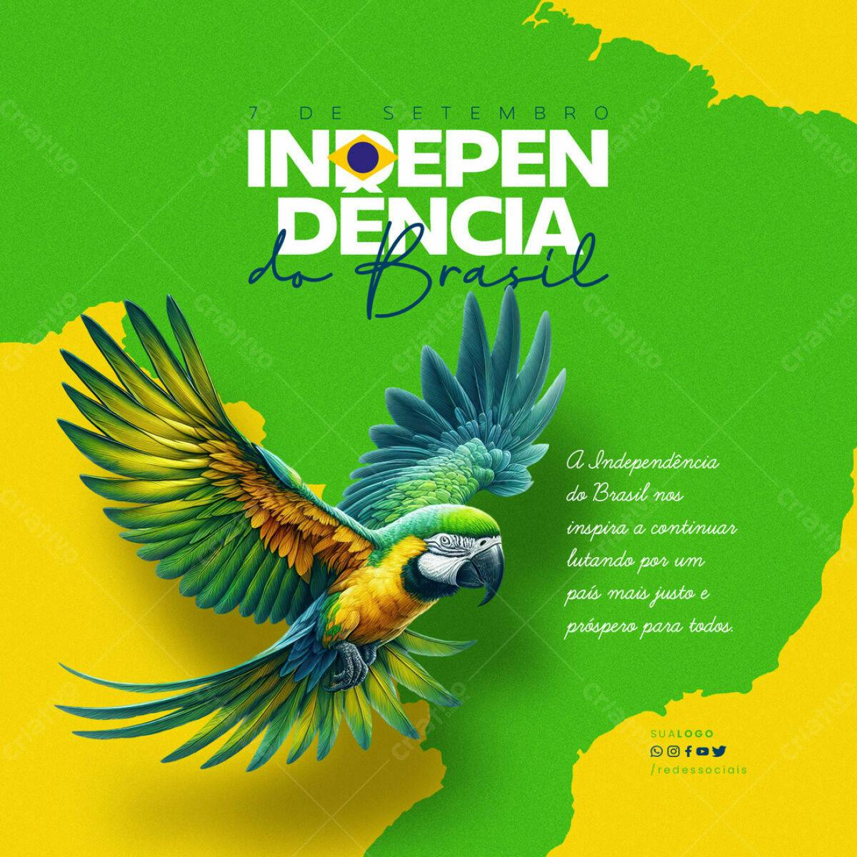 Flyer 7 de Setembro Independência do Brasil PSD Editável