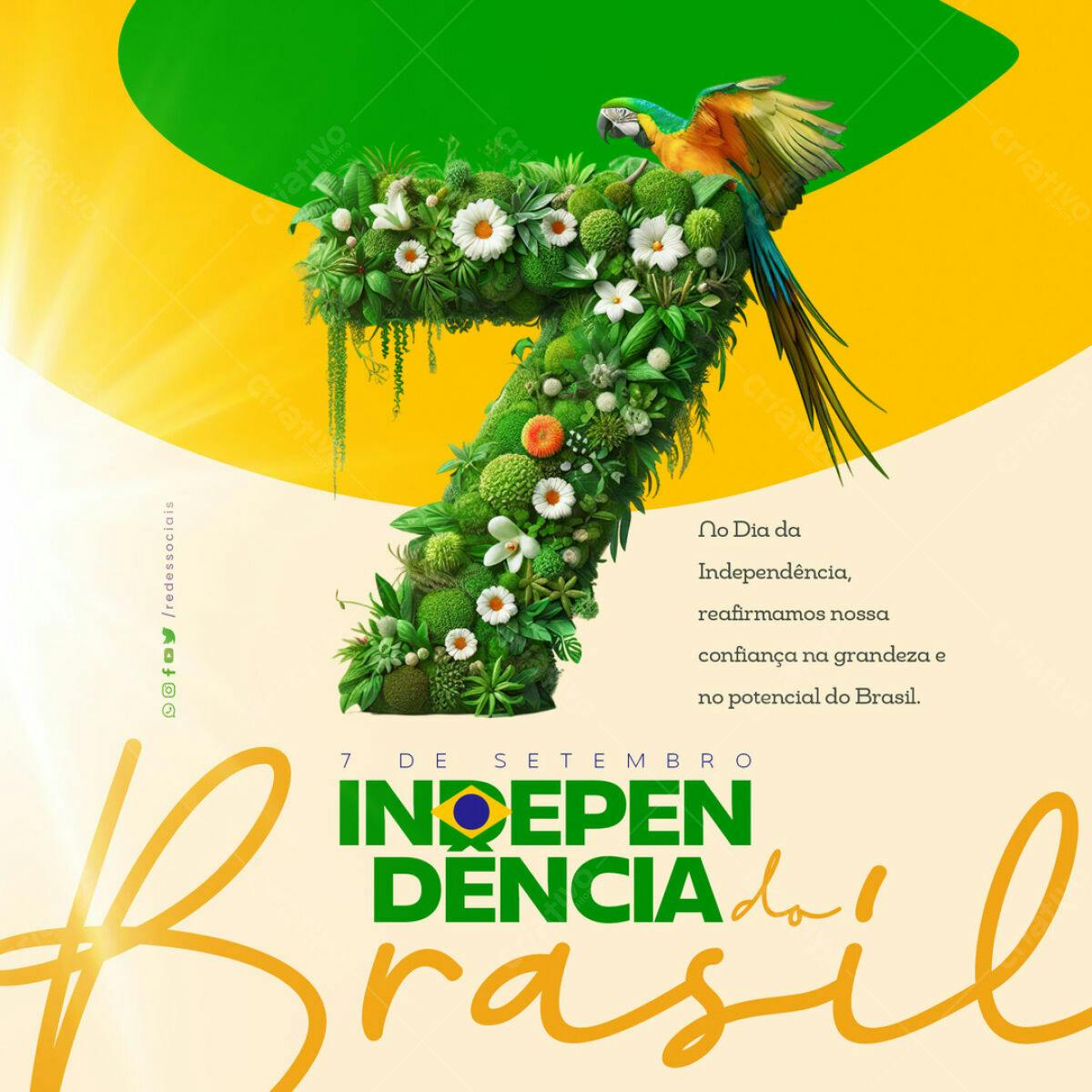 Flyer 7 de Setembro Independência do Brasil PSD Editável