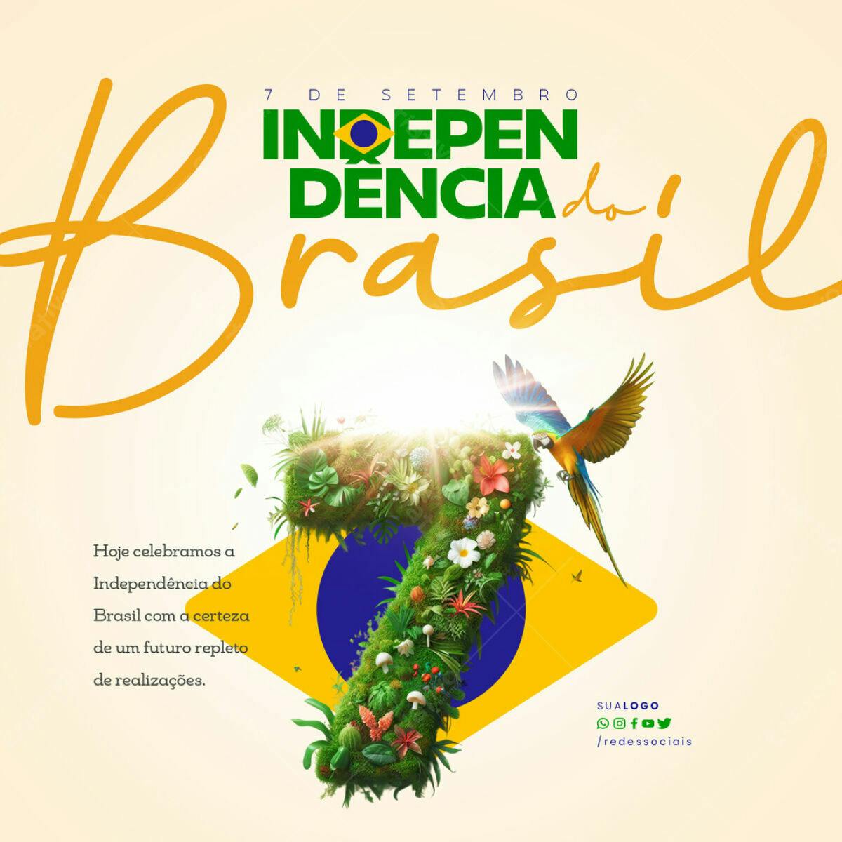 Flyer 7 de Setembro Independência do Brasil PSD Editável