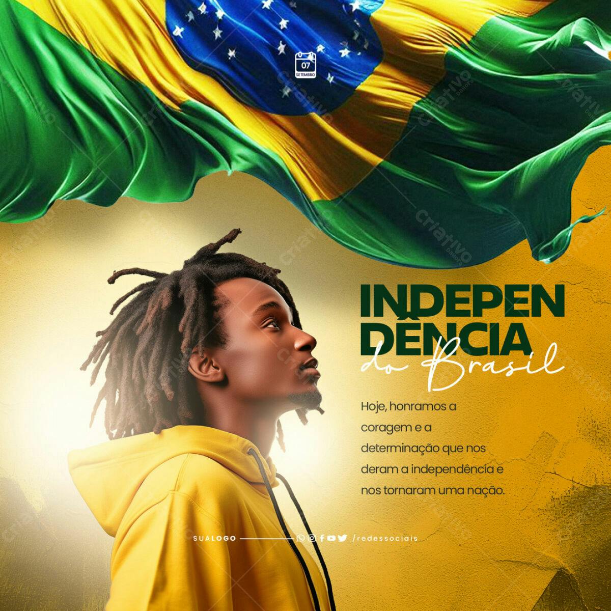 Flyer 7 de Setembro Independência do Brasil PSD Editável