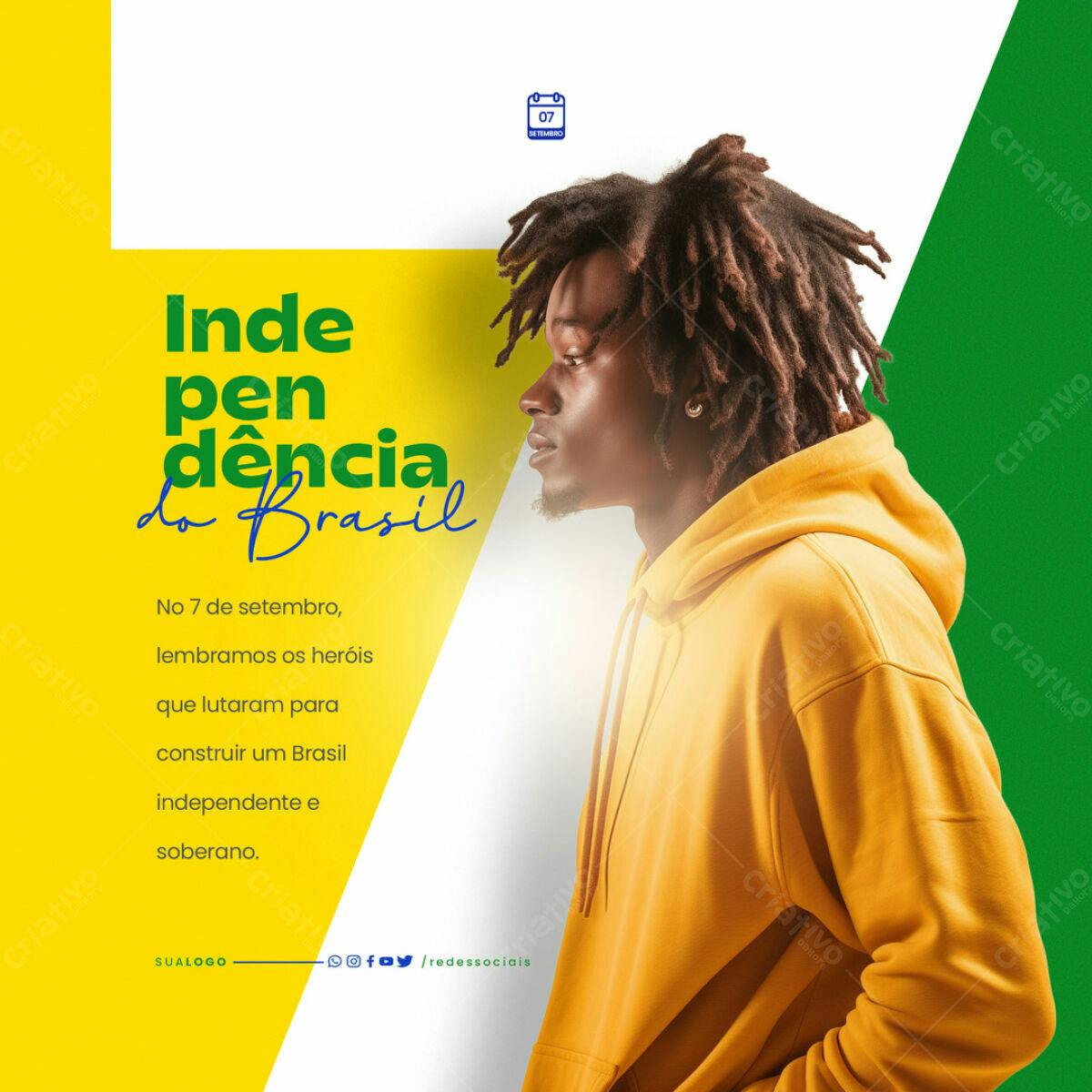Post para o Dia da Independência do Brasil PSD Editável