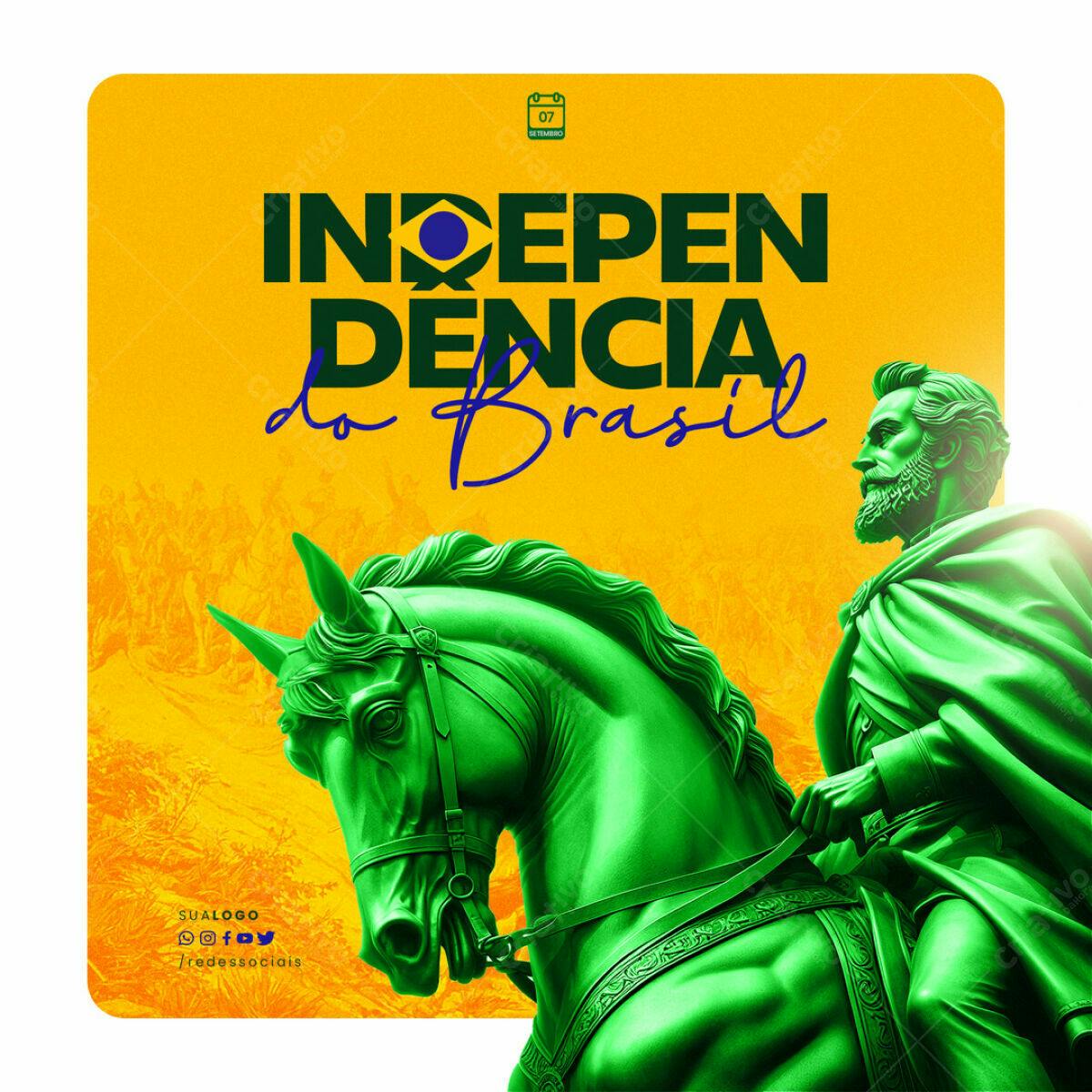 Post para o Dia da Independência do Brasil PSD Editável