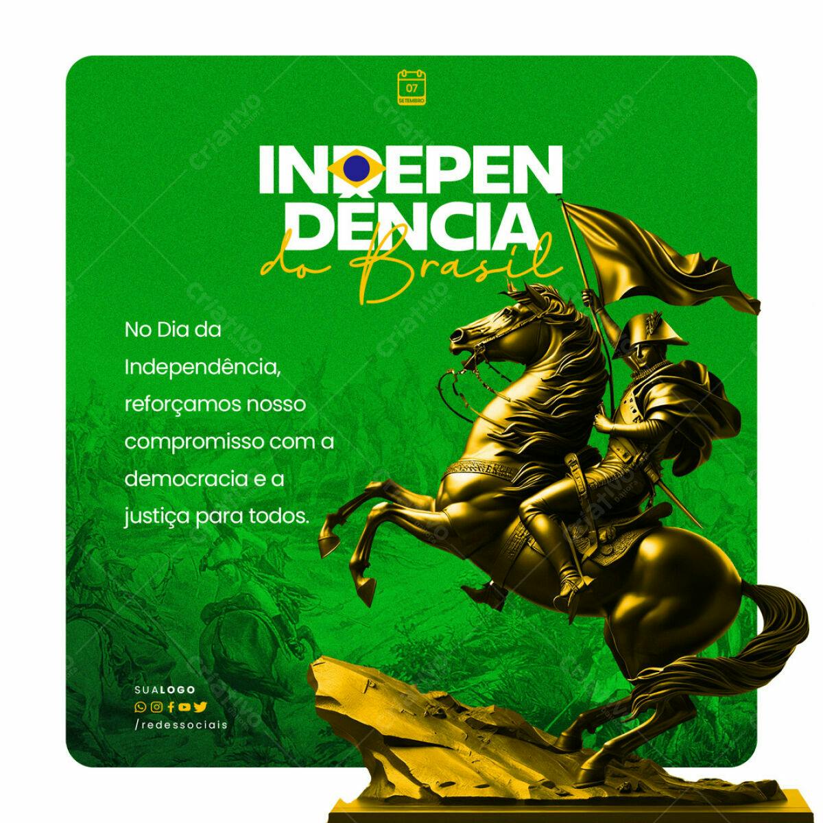 Post para o Dia da Independência do Brasil PSD Editável