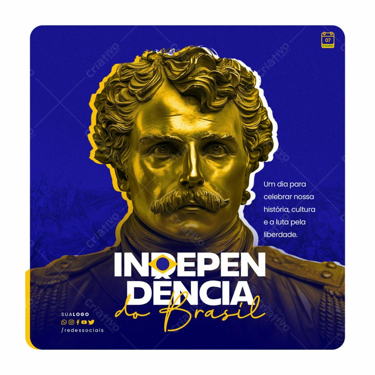 Postagem Instagram Independência do Brasil PSD Editável