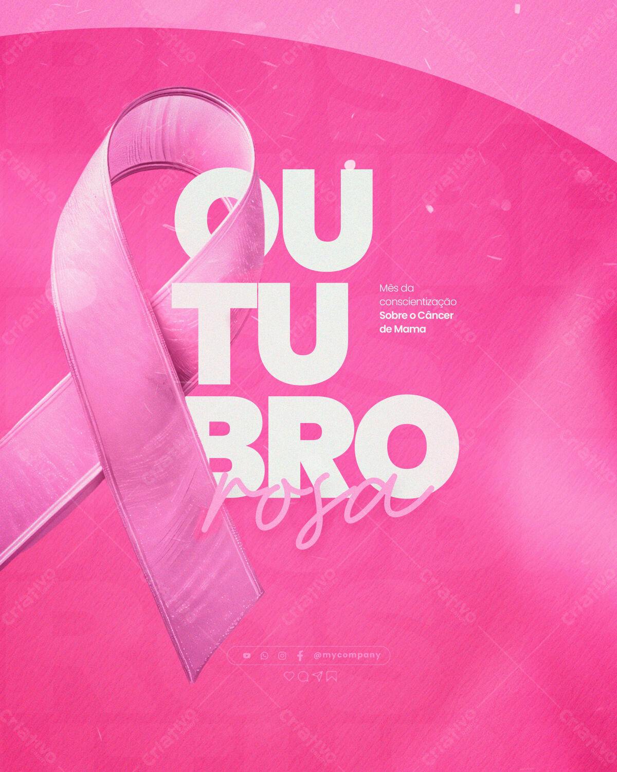Flyer Outubro Rosa PSD Editável