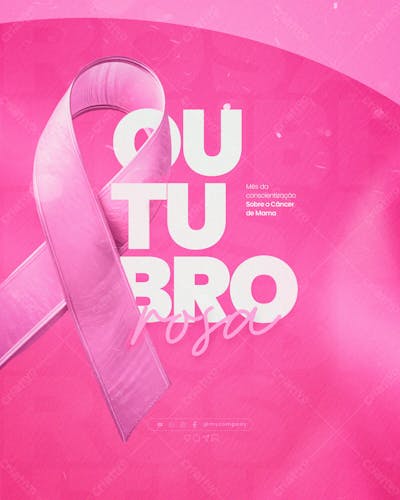 Outubro Rosa Mês De Conscientização Sobre O Câncer De Mama Social Media Flyer Psd Editável 