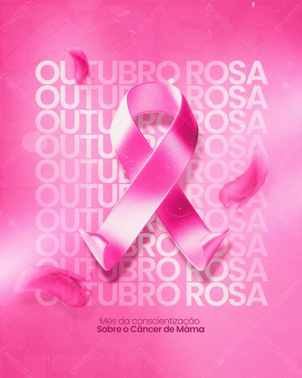 Outubro Rosa Mês De Conscientização Sobre O Câncer De Mama Social Media Flyer Psd Editável 