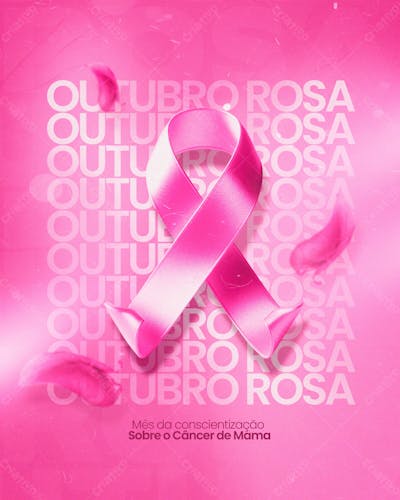 Outubro Rosa Mês De Conscientização Sobre O Câncer De Mama Social Media Flyer Psd Editável 