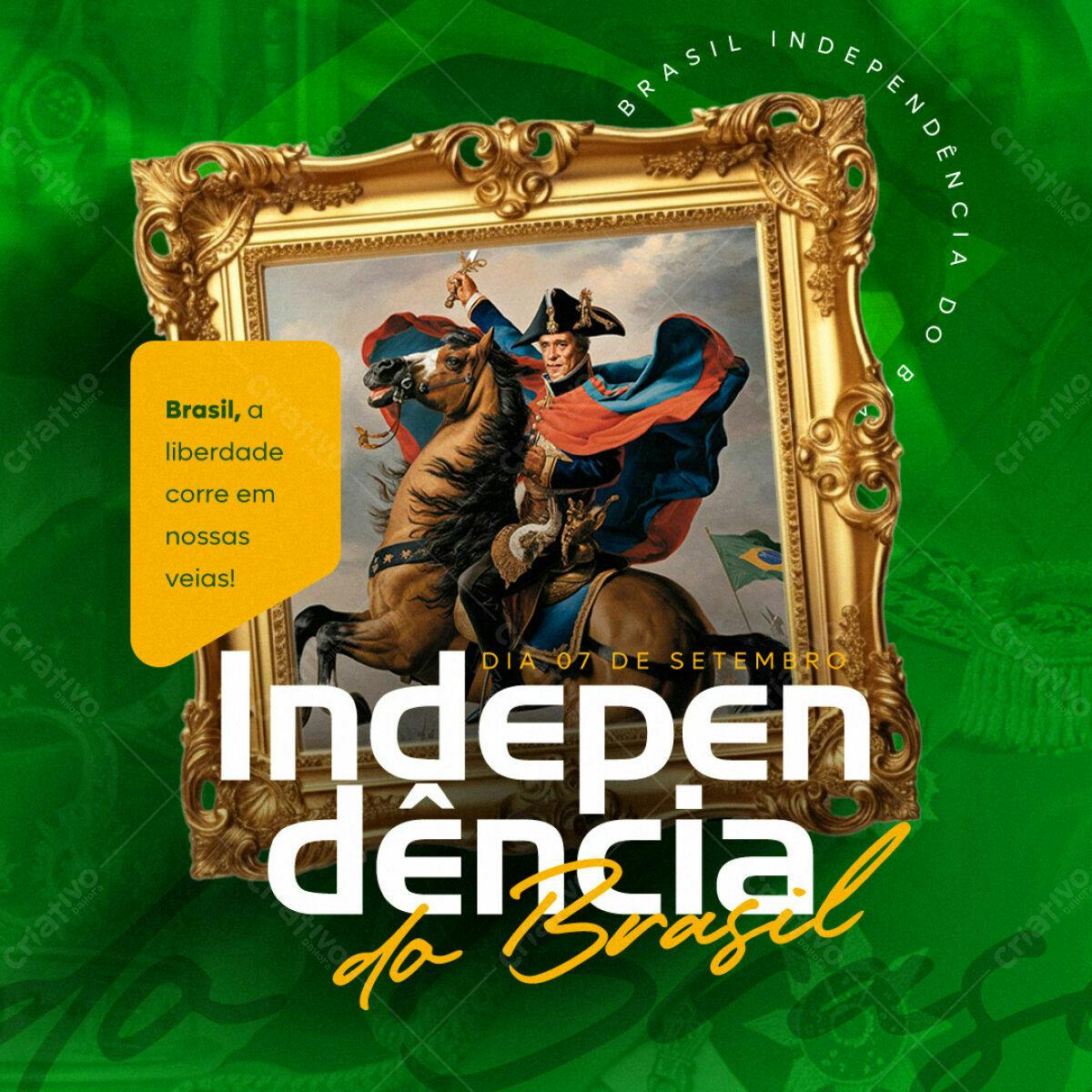 Flyer para o Dia da Independência do Brasil PSD Editável