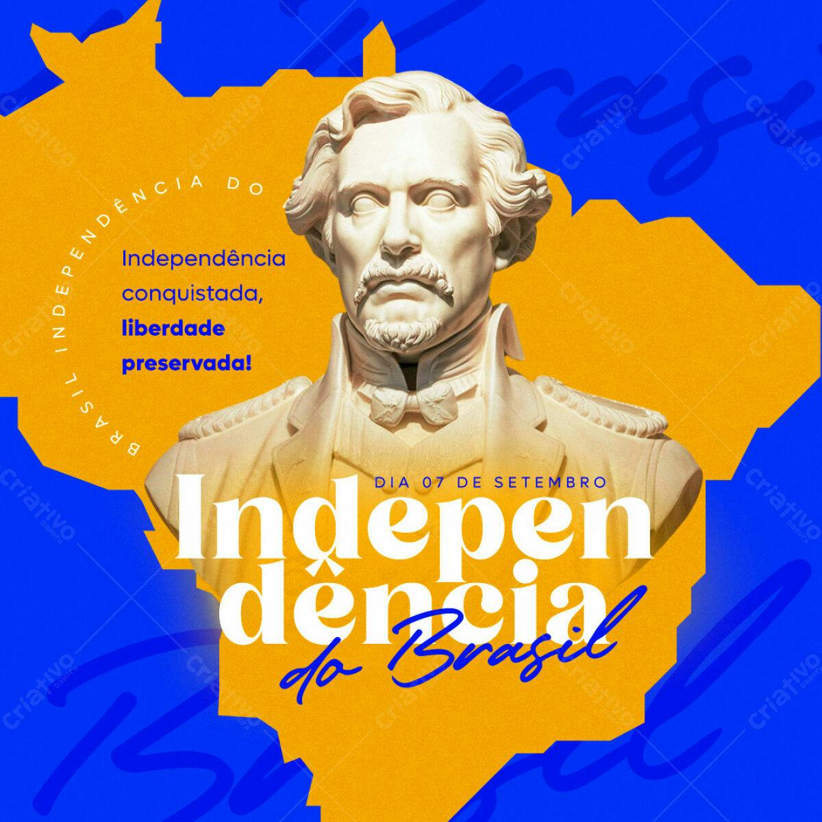 Flyer para o Dia da Independência do Brasil PSD Editável