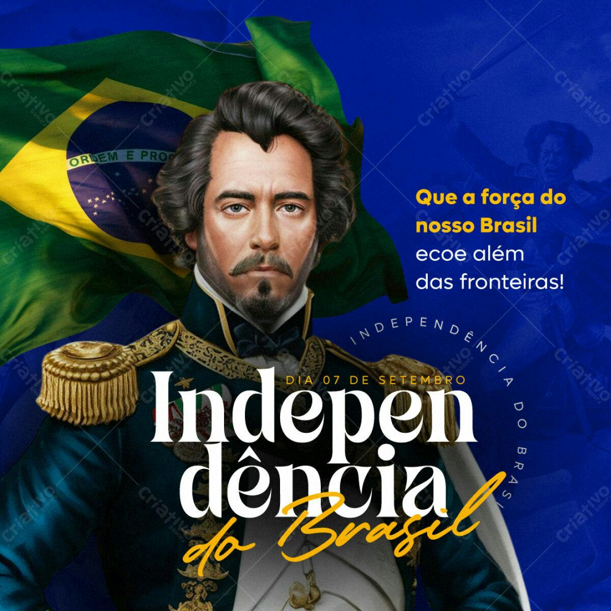 Post para o Dia da Independência do Brasil PSD Editável