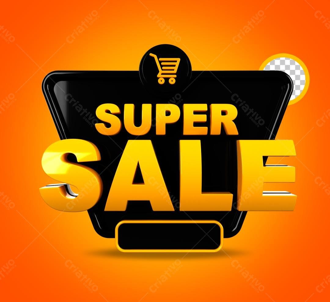Selo 3D promocional super oferta amarelo e preto