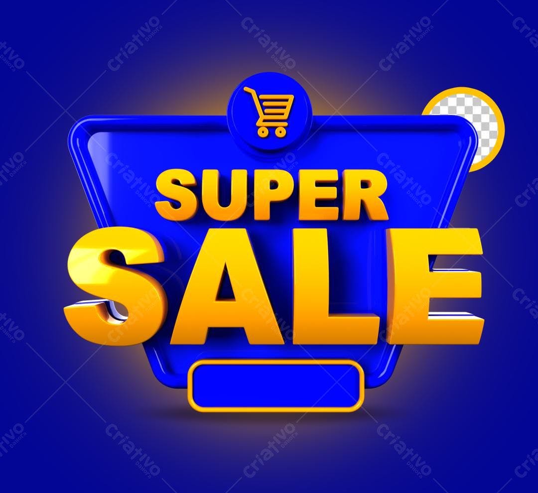 Selo 3D promocional azul e dourado