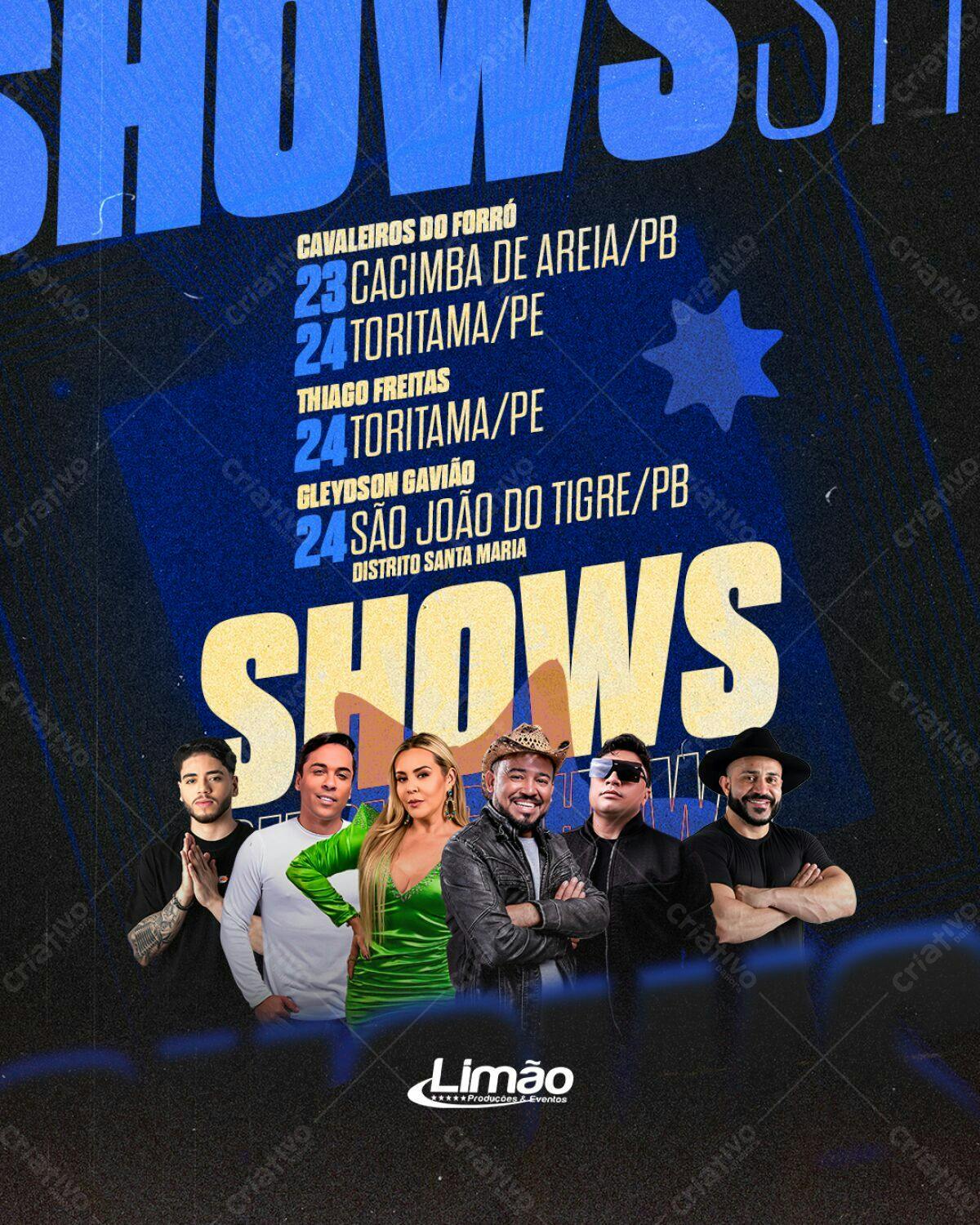 Flyer para Shows de Forró PSD Editável