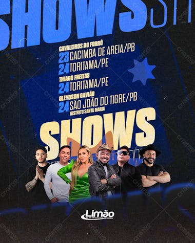 Shows da semana artistas limão produções (feed e stories)