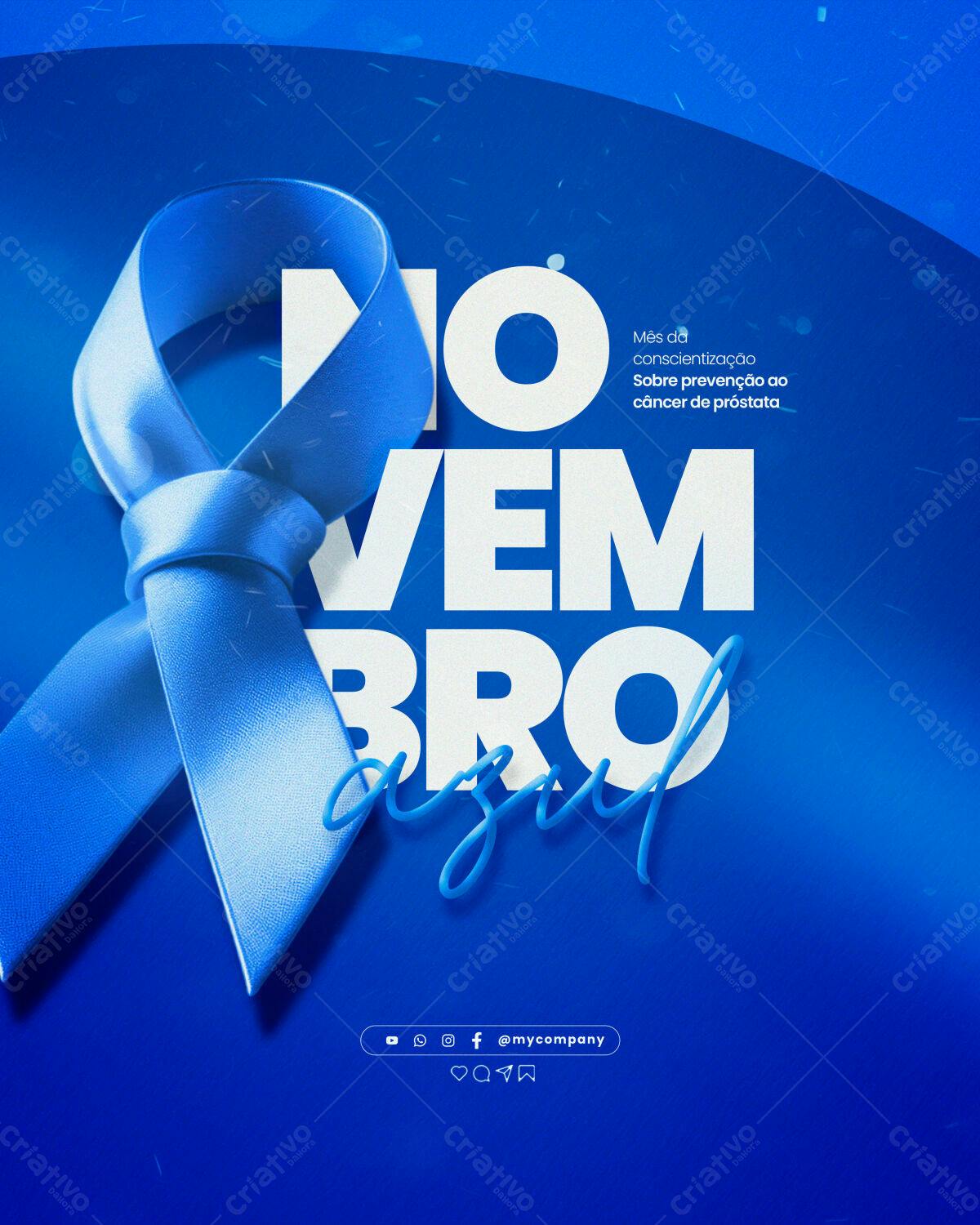 Flyer Novembro Azul PSD Editável