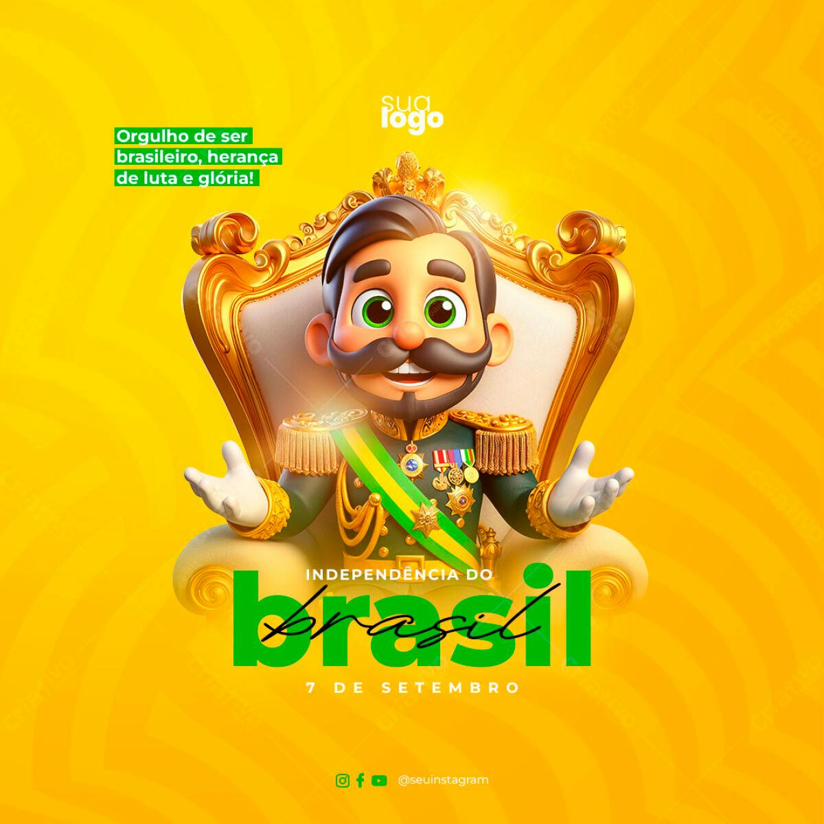 Arte para Dia da Independência do Brasil PSD Editável