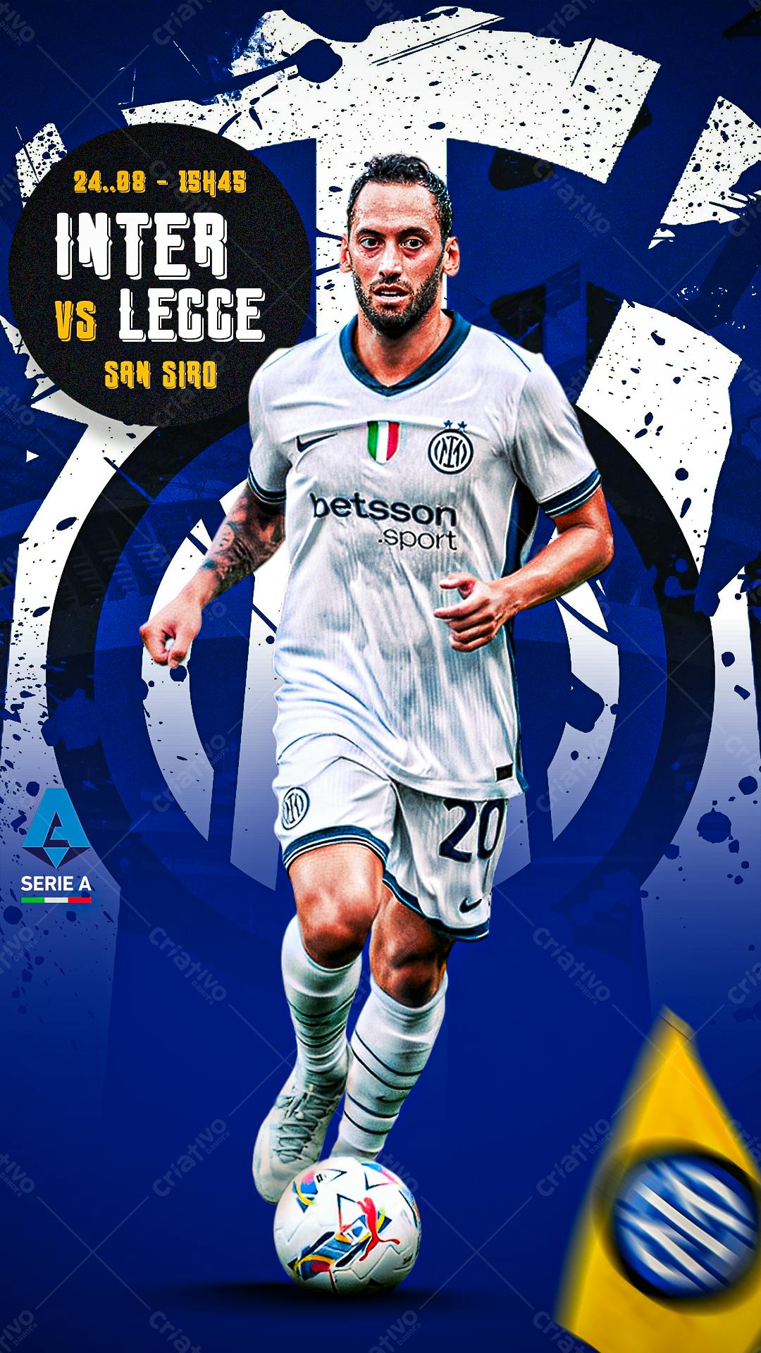 Flyer Inter vs Lecce PSD Editável