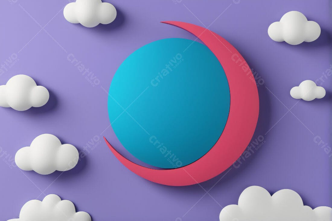 Lua e Nuvens em tons pastel