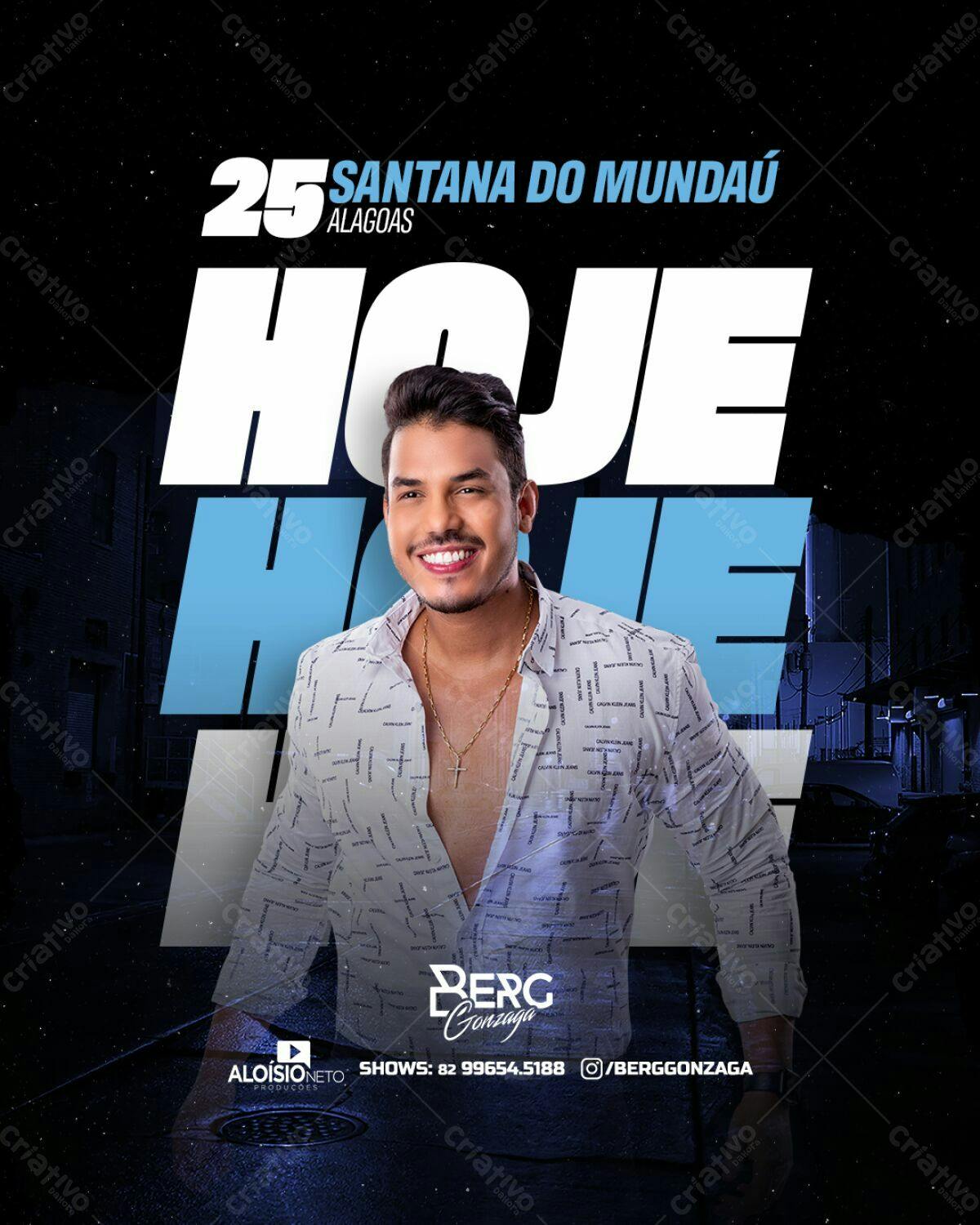 Flyer Show Berg Gonzaga em Santana do Mundaú PSD Editável