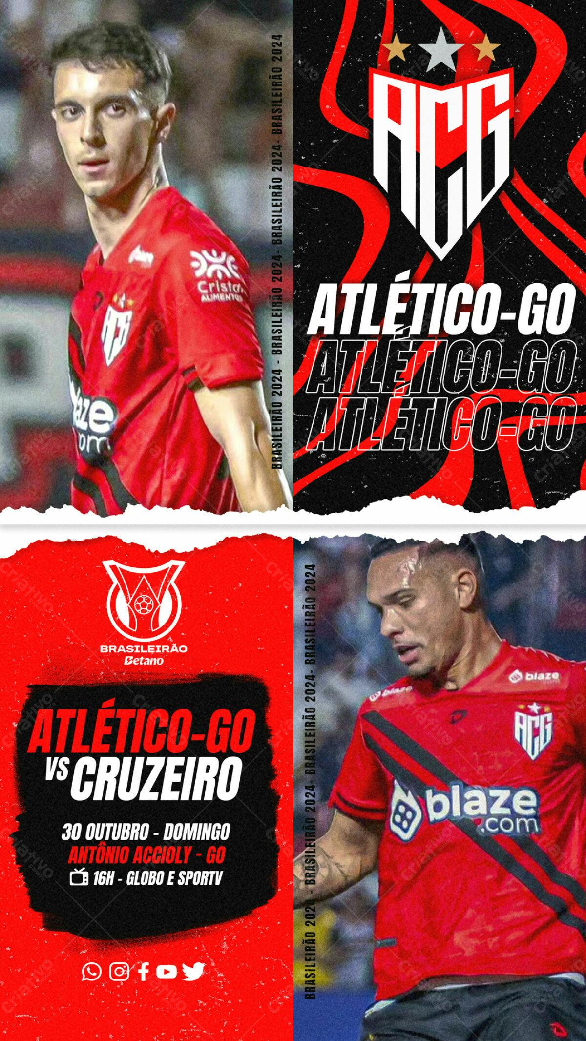 Flyer Atlético-GO vs Cruzeiro PSD Editável