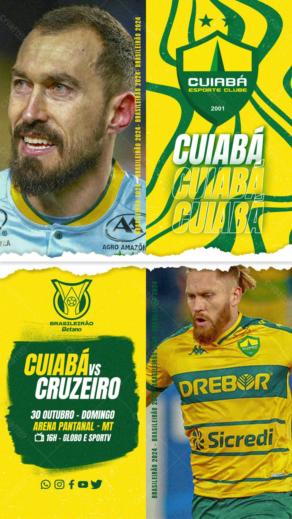 Flyer Cuiabá x Cruzeiro PSD Editável