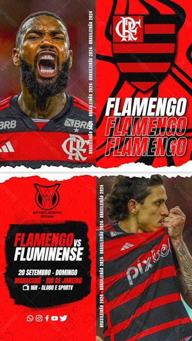 Flyer esportivo campeonato brasileiro 2024 flamengo