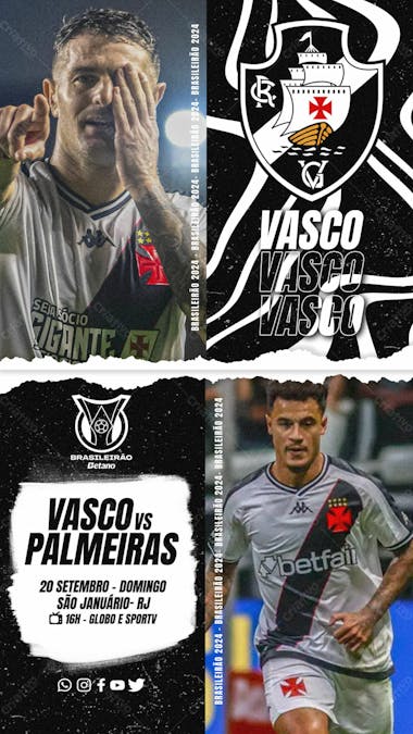 Flyer esportivo campeonato brasileiro 2024 vasco